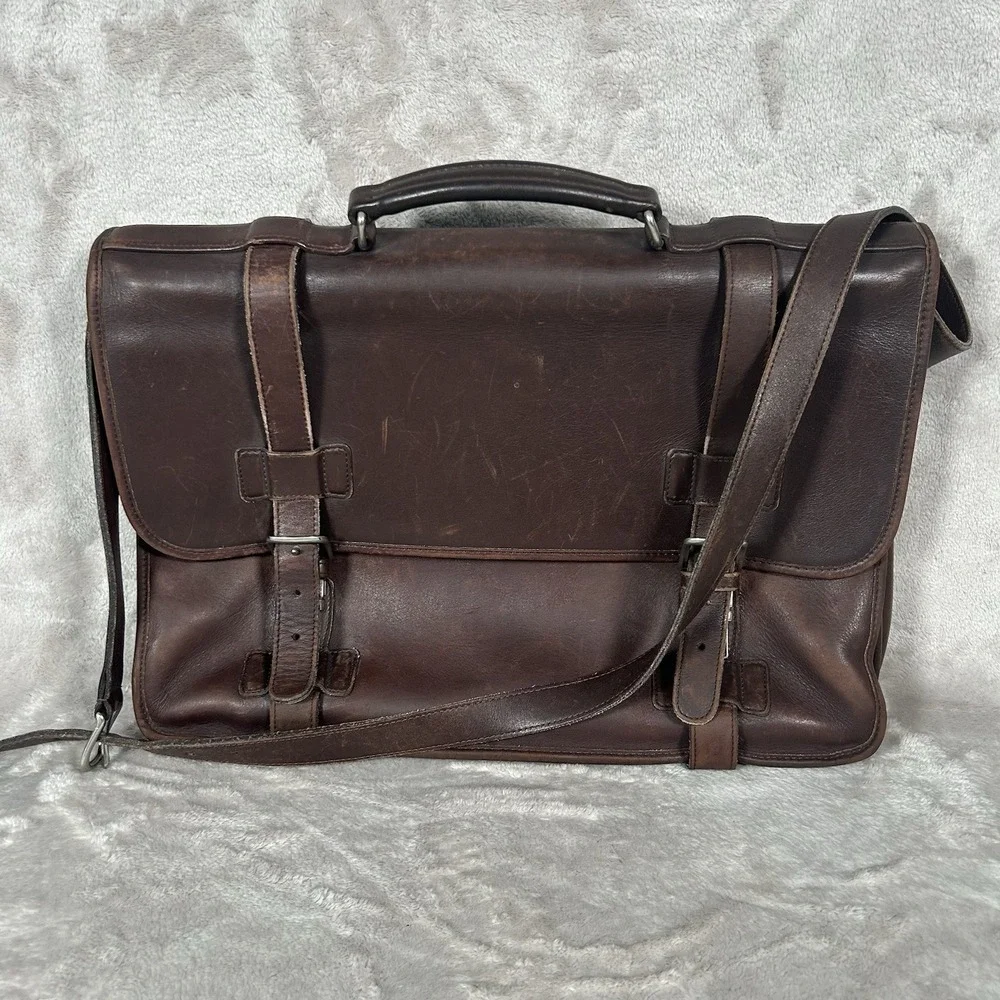 Vintage Coach Madison 5325 Briefcase Bag Messenger Brown Leather Made USA 2003
